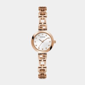 Guess Lady G Rose Plated White Dial Bracelet Watch 01