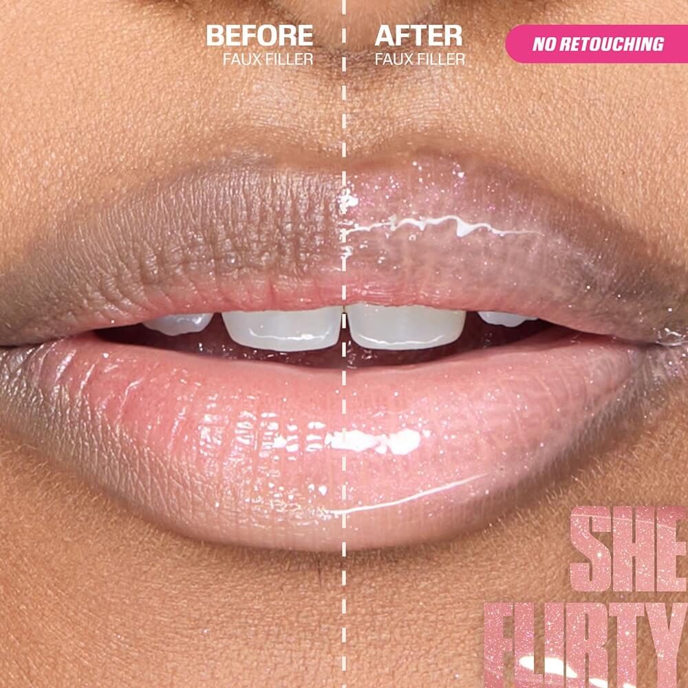 HUDA BEAUTY Icy Nude Faux Filler Gloss 02