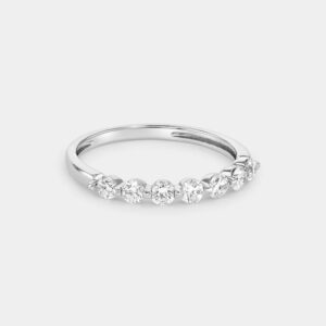 White Gold 0.5ct Lab Grown Diamond Station Anniversary Ring 01