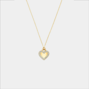 Yellow Gold Crystal Heart Pendant