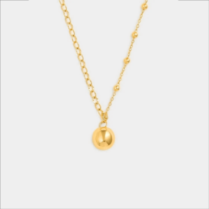Yellow Gold Half Ball Chain Sphere Necklet