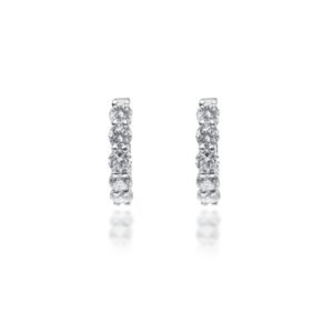 White Gold Diamond Huggies